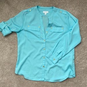 Beautiful light aqua long sleeve top